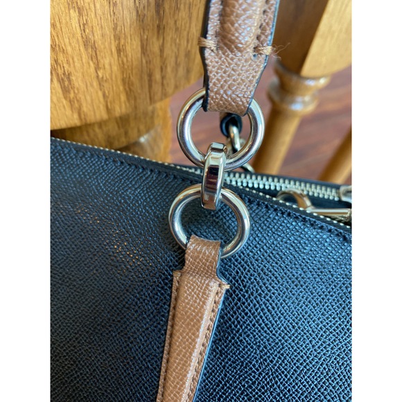 Coach Brown and Black Leather Satchel - Picture 4 of 8